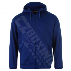 Blue Cotton Plain Hoodie